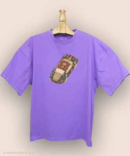 تیشرت لش مردانه و زنانه طرح ماشین تلفیق با فرش ایرانی