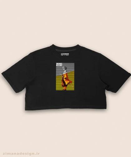 کراپ زنانه طرح شیطان کش شخصیت زنیتسو کد 896