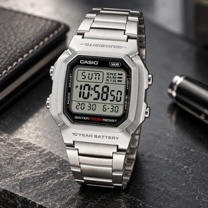 ساعت کاسیو W-800HD-1AV دیجیتالی مردانه سیلور Casio-10796-G
