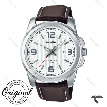 ساعت کاسیو بند چرم MTP-1314L-7AV مردانه صفحه سفید Casio-10363-G