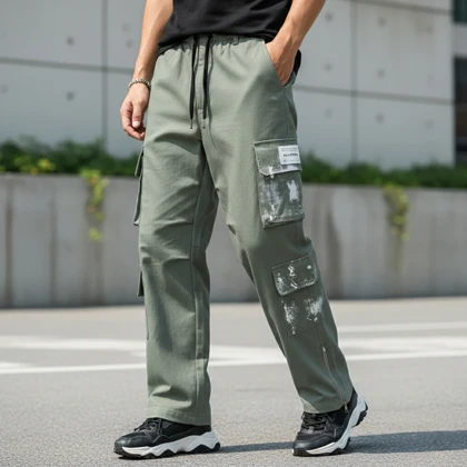 شلوار کارگو شش جیب پایین زیپ مدل sami-سبز