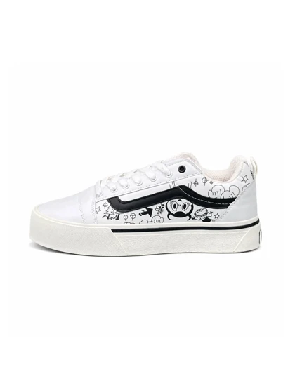 کفش کتانی مردانه ونس اولداسکول کنو کاستوم سفید مشکی Vans oldskool Knu