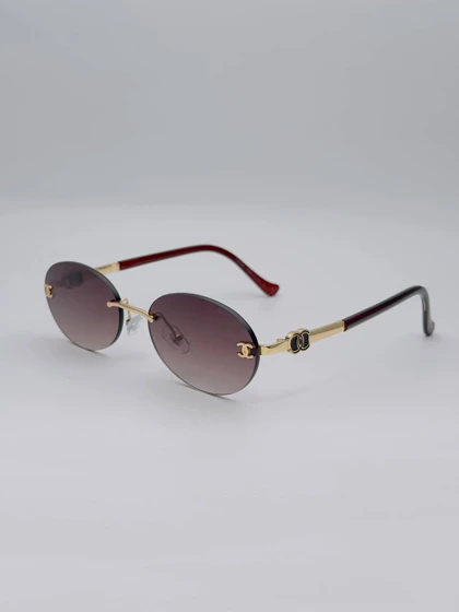 عینک آفتابی زنانه بیضی ترند شنل CAHNELمدلSG-0025-Oval Rimless Glasses پینترسی اقساطی