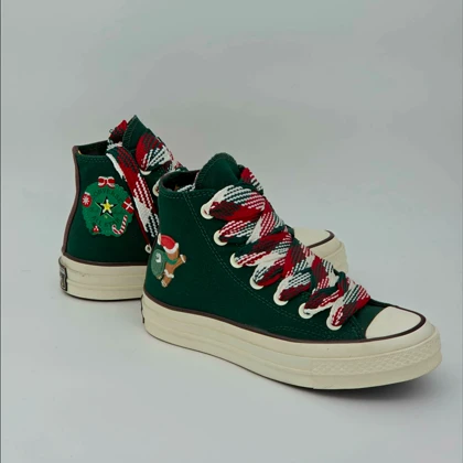 کفش کانورس مدل چاک 70 کریسمس/ converse green X-Mas Gingerbread