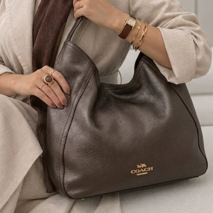 کیف زنانه دوقلو COACH (کوچ) کویین قهوه‌ای تیره