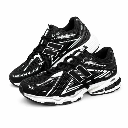 کتانی مردانه و بزرگ پا نیوبالانس مشکی سفید New BALANCE 1906