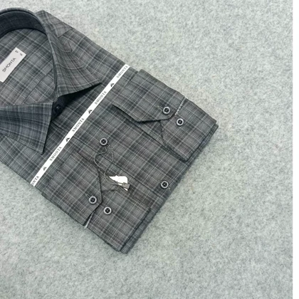 پیراهن چهارخونه مردانه قواره ازاد ( قواره کلاسیک ) _ استین بلند