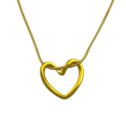 گردنبند زنانه طرح قلب طلایی