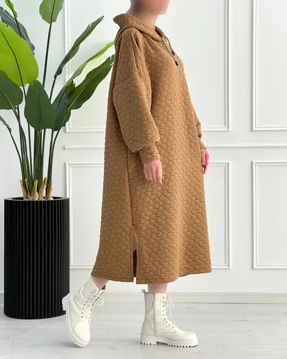 هودی بغل چاک لانگ دورس پنبه‌ای