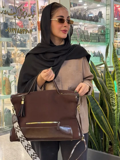 کیف کتان زنانه دستی و دوشی ترانه