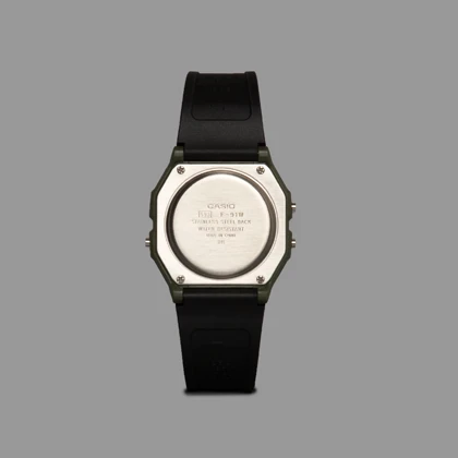 ساعت کاسیو یونیسکس مشکی سبز Casio F91-W Unisex Black Green