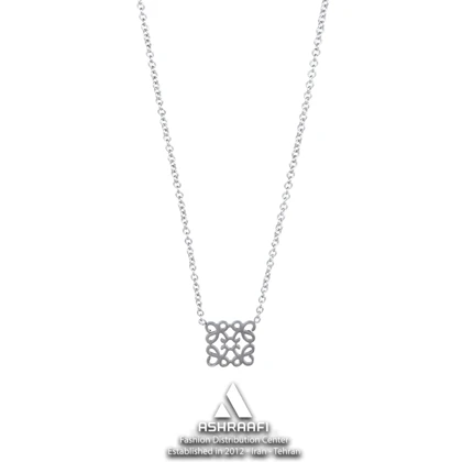 گردنبند زنانه نقره ای Square Pendant Necklace-S
