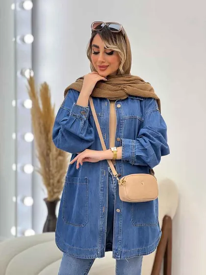 مانتو جین برش‌دار