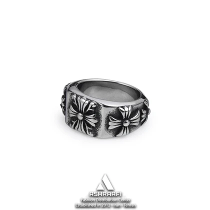 انگشتر مردانه گوتیک Cross Ring SK01