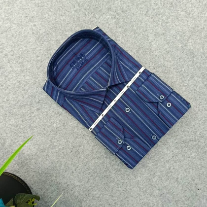 پیراهن استین بلند مردانه _ طرح راه راه قواره کلاسیک