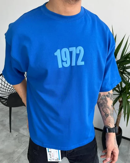 تیشرت یقه گرد 1972 رنگ ابی