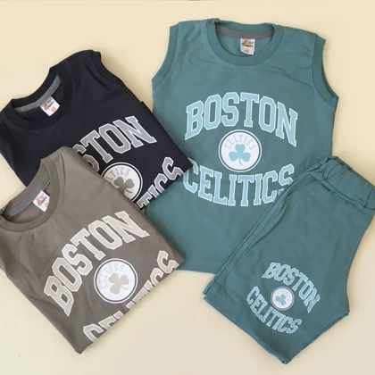 تاپ شلوارک جیب‌دار طرح boston در 4 سایز