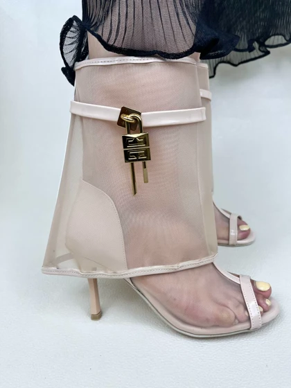 کفش پاشنه‌دار زنانه صندل جلو باز توری 10 سانتی ژیوانشی GIVENCHY کد 1620