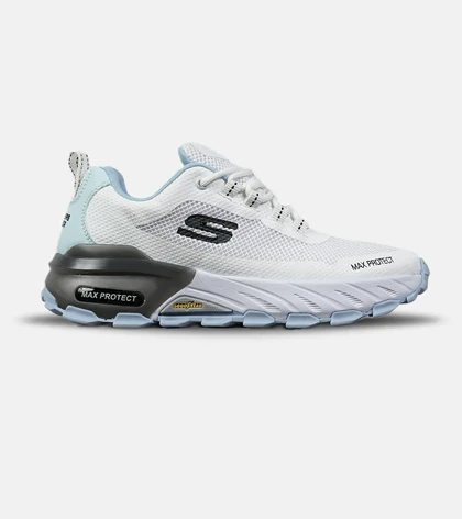 کفش کتانی طبی ورزشی سفید آبی SKECHERS max protect مدل 7777