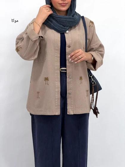 مانتو کتان کاغذی گلدوزی papion 1