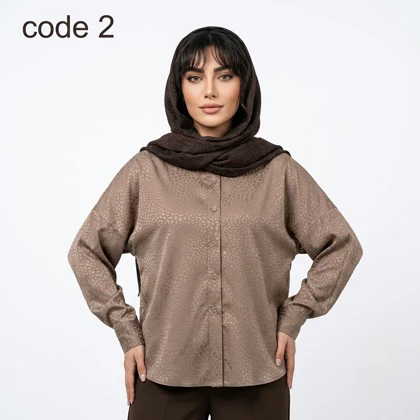 شومیز ساتن سنگی مدل یارین علیدسا