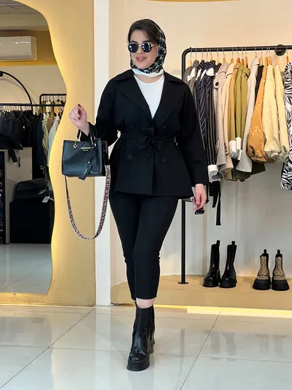 بارانی چهار دکمه مشکی 010208