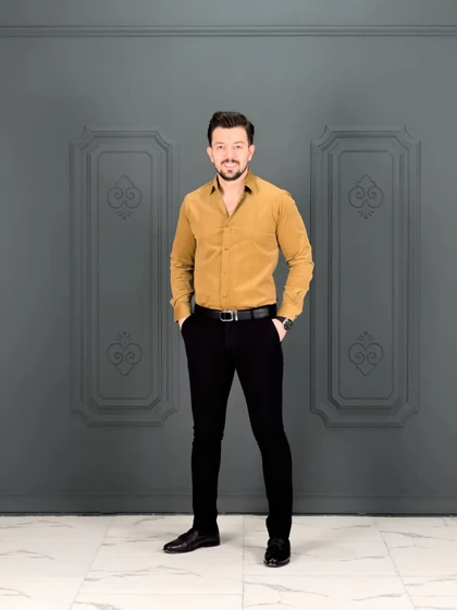 پیراهن 030802 AKOMOD عسلی
