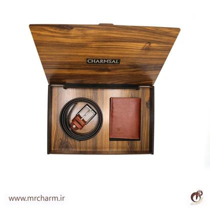 ست چرم کیف و کمربند مردانه mrc131-14