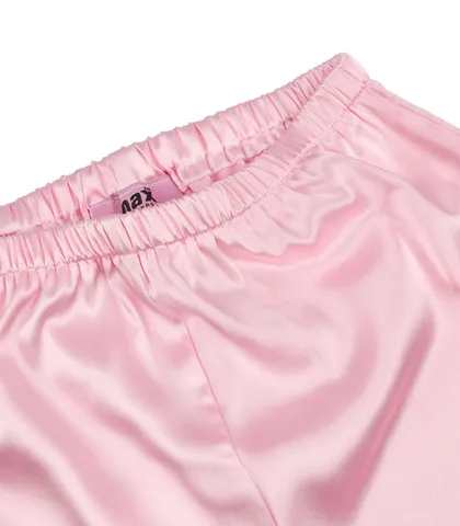ست لباس خواب راحتی شلوارک و بلوز ساتن anamax آنامکث کد 025 طرح گل بهاری