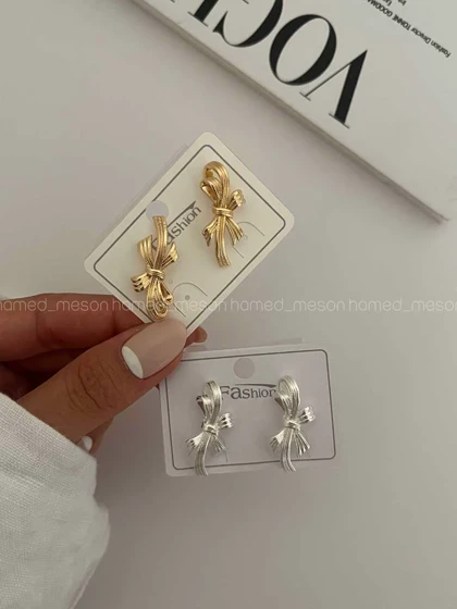 گوشواره پاپیونی طرحدار