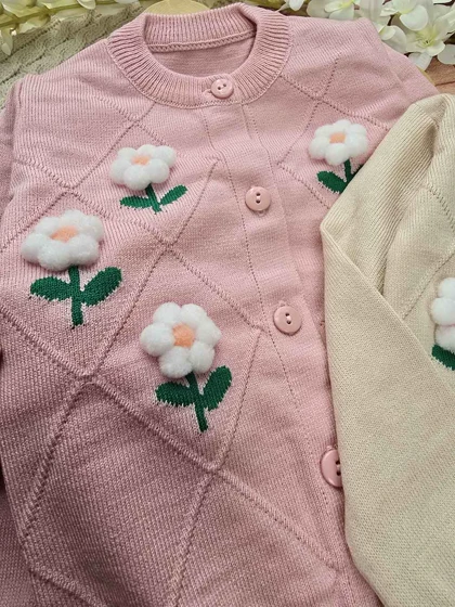 ژاکت بافت گل بابونه