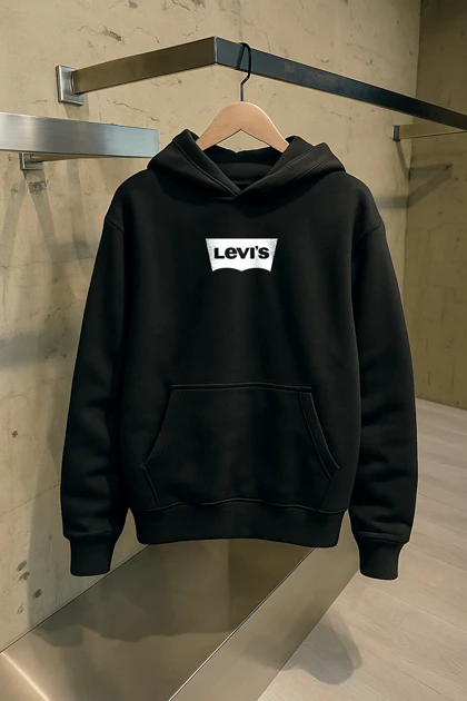 هودی مشکی طرح Levi's