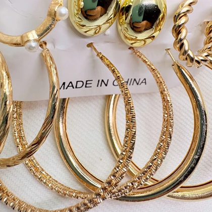 پک 9 جفتی گوشواره طلایی مدل «جامع» | ترکیبی از میخی، حلقه‌ای و فانتزی (اقتصادی)