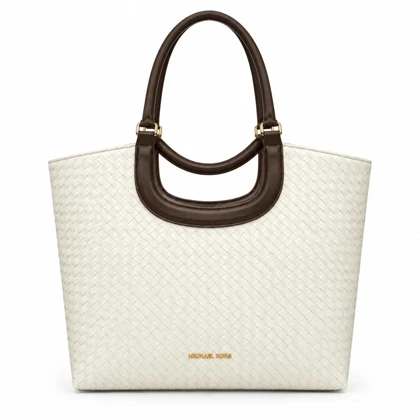 کیف چرم وارداتی MICHEAL KORS کرم / مایکل کورس