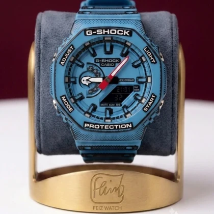 ساعت مچی مردانه جیشاک(G-Shock) 2100 مانگا انیمه رنگ آبی موتور ژاپن