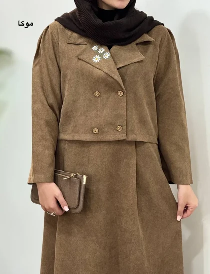 ست کت و دامن گلدوزی سیمین 1