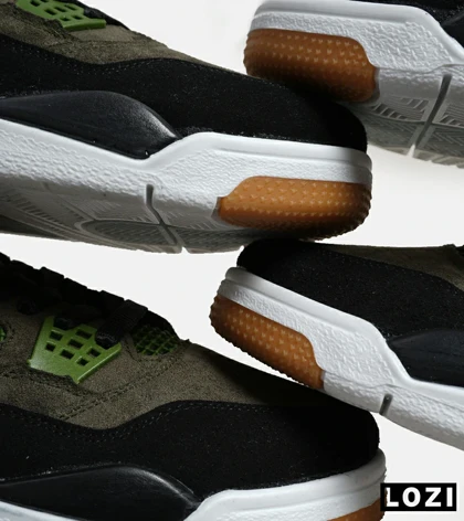 کتانی ساق‌دار بزرگ پا سبز مشکی Nike air jordan 4