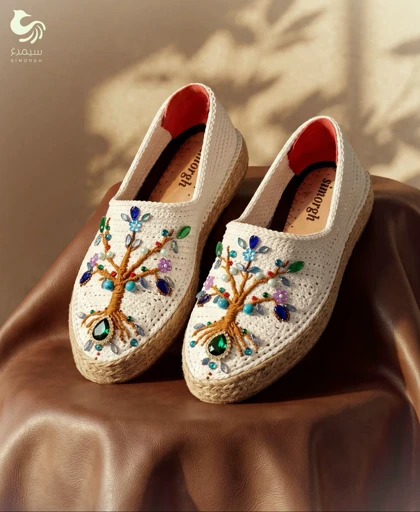 گیوه جواهردوزی با کفی طبی