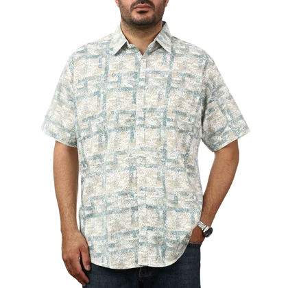 پیراهن آستین کوتاه طرح دار مردانه برند مد مدل 14212111