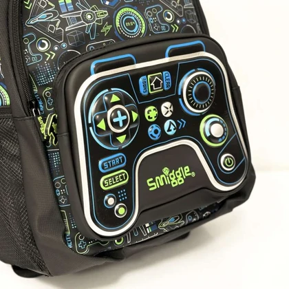 کوله پشتی مدرسه طرح دسته پلی استیشن برند اسمیگل اورجینال وارداتی