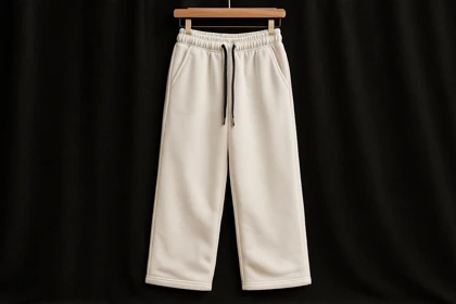 شلوار اسلش بگ سفید مردانه پارچه دورس سه نخ پنبه مردانه استایل پاییزی مدرن 2025