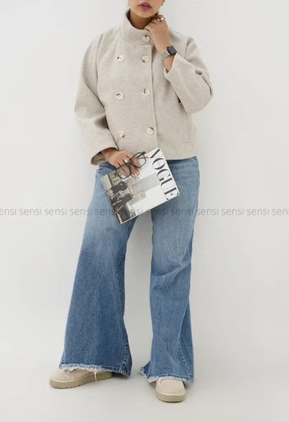 ترنچ کت فوتر یقه ایستاده کد1004826