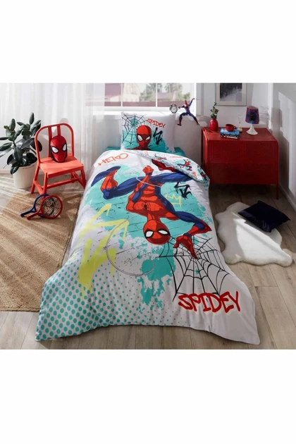 سرویس روتختی یک نفره Özdilek مدل YESIL SPIDEY HERO پنبه‌ای - چندرنگ