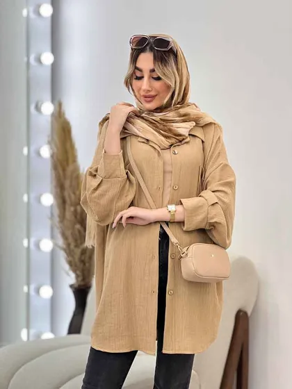 مانتو طرح چروک دو جیب