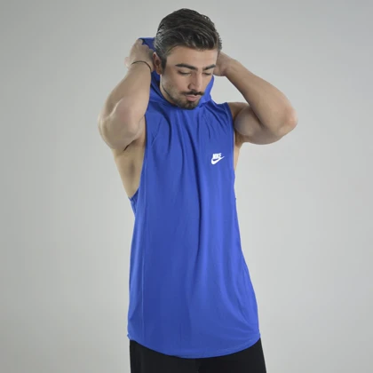 رکابی کلاهدار ورزشی مردانه نایک مدل VHD-Dri Fit-4K1003 آبی