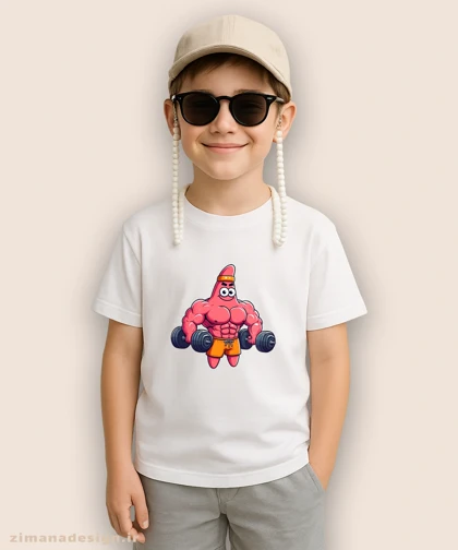 تیشرت بچگانه طرح پاتریک بدنساز کد 1061