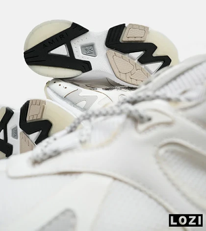 کفش کتانی سفید طوسی AMIRI Bone Runner