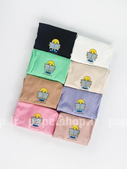 تیشرت کراپ یقه گرد طرح استیکر