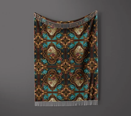 شال مبل ریش دار sofa shawl 169