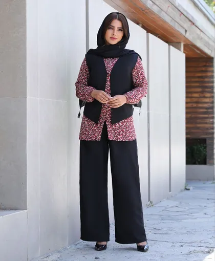 سه تیکه شومیز جلیقه و شلوار هیوا کد 60595